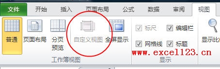 Excel2010自定义视图按钮为灰色