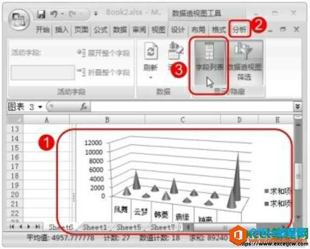 excel2007重命名数据透视图中的字段