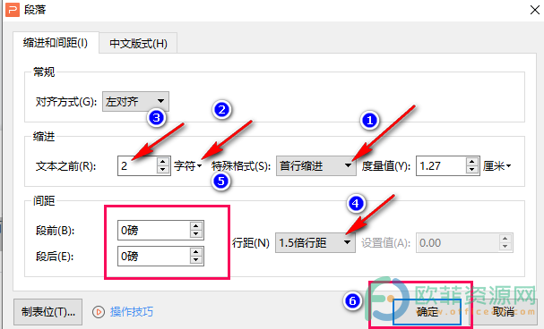 PPT中设置文本首行缩进和间距的方法