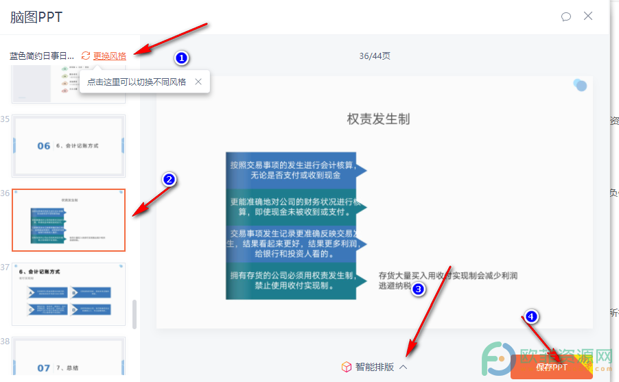 WPS PPT中将思维导图一键变为PPT的方法