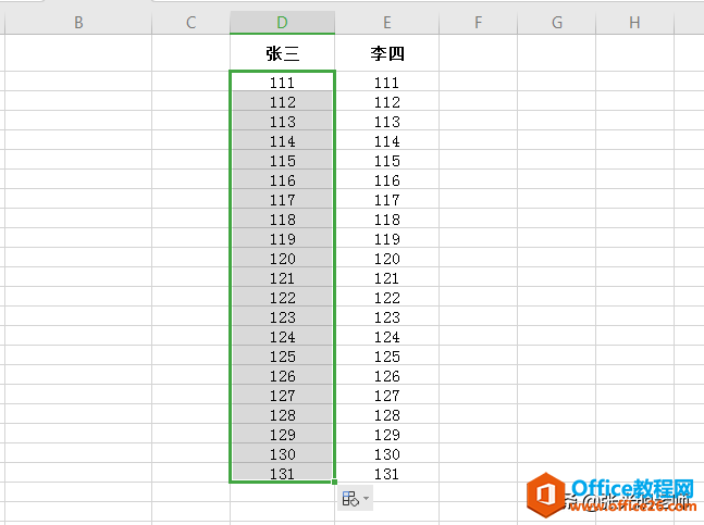 Excel中要使两列的数字始终相同，无需复制，利用函数也可以做到