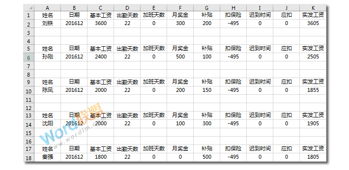 财务必备知识：怎么用Excel制作工资条